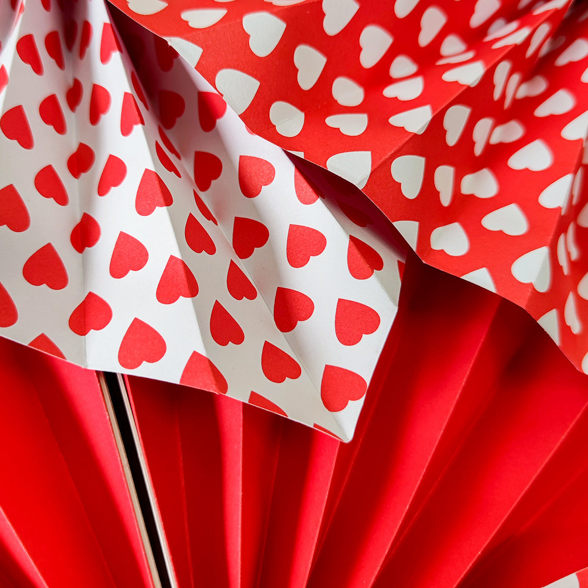 6-pack Red love heart Paper fan decoration wedding women milestone product photo 5