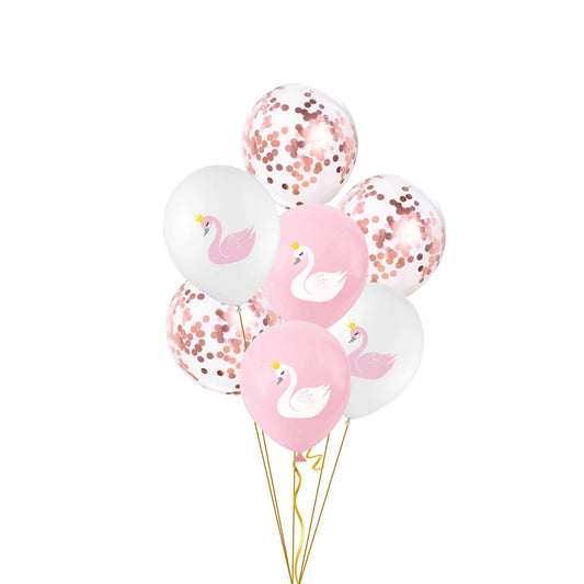 6-pack Swan Latex balloon bundle product photo