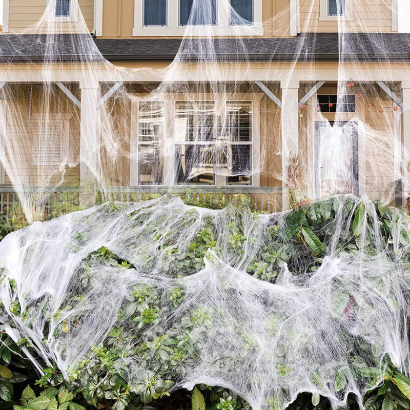 60g Cotton strechy spider web with 30 plastic spiders, halloween house party decoration product photo 4