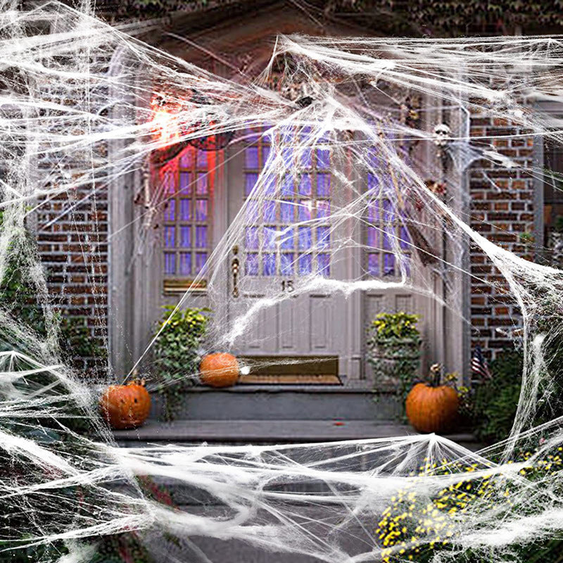 60g Cotton strechy spider web with 30 plastic spiders, halloween house party decoration product photo 5