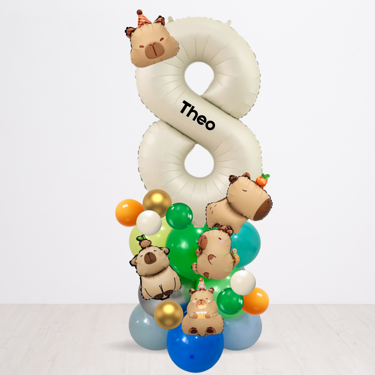 Personalised DIY Capybara balloon bouquet stand birthday decoration