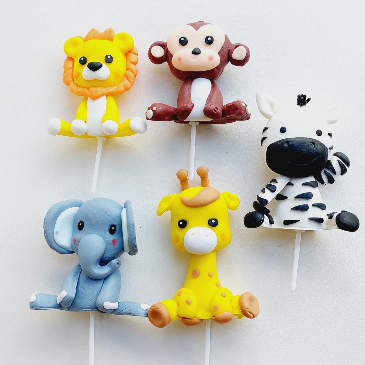 6PCs animal leaf safari jungle zoo Birthday Cake Topper Set product photo 5