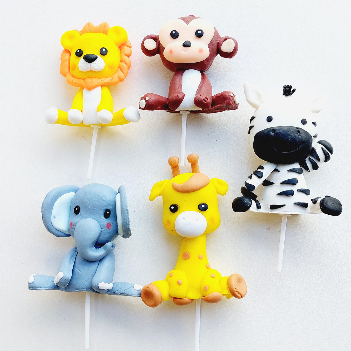 6PCs animal leaf safari jungle zoo Birthday Cake Topper Set product photo 6