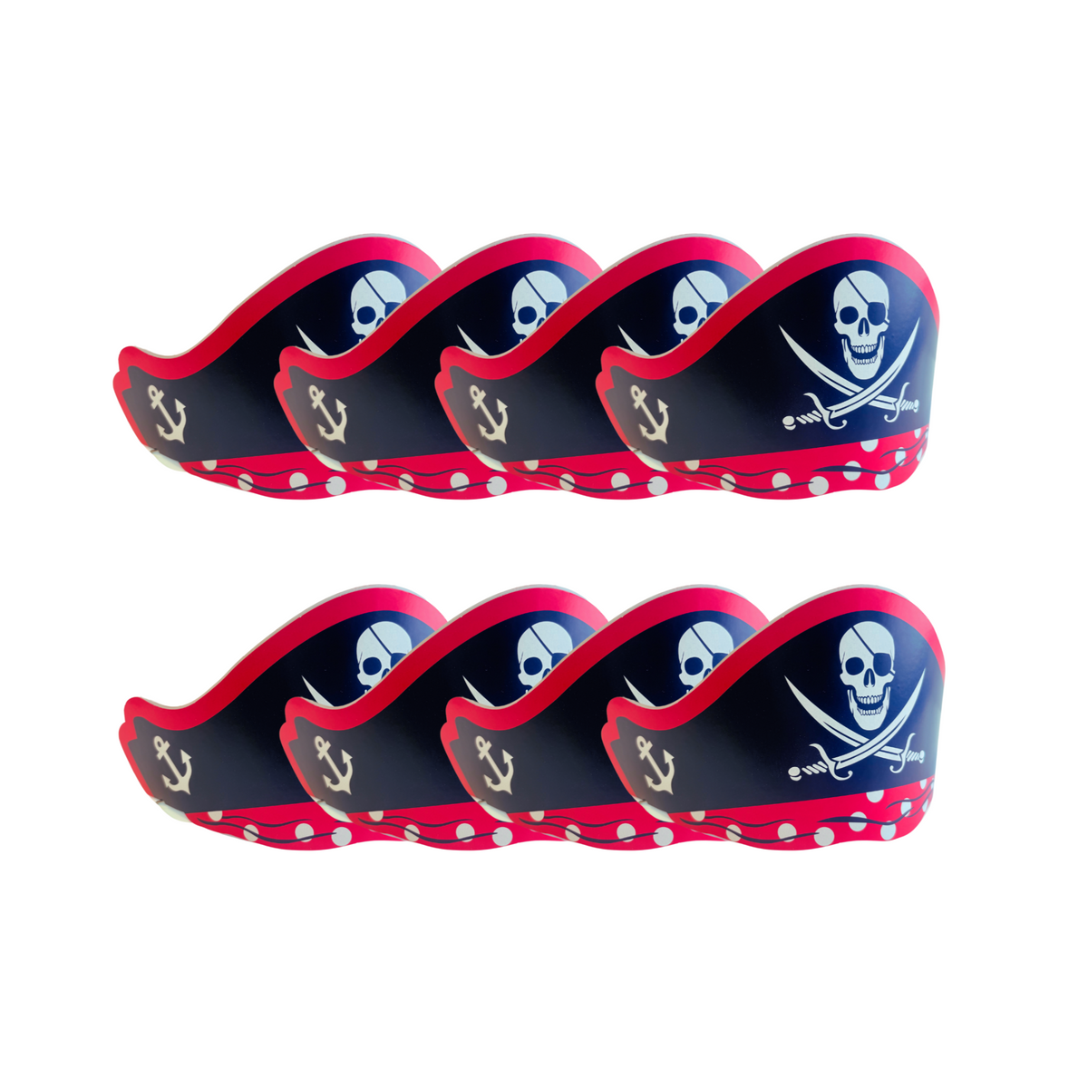 8-pack Pirate themed party adjustable hats product photo 2