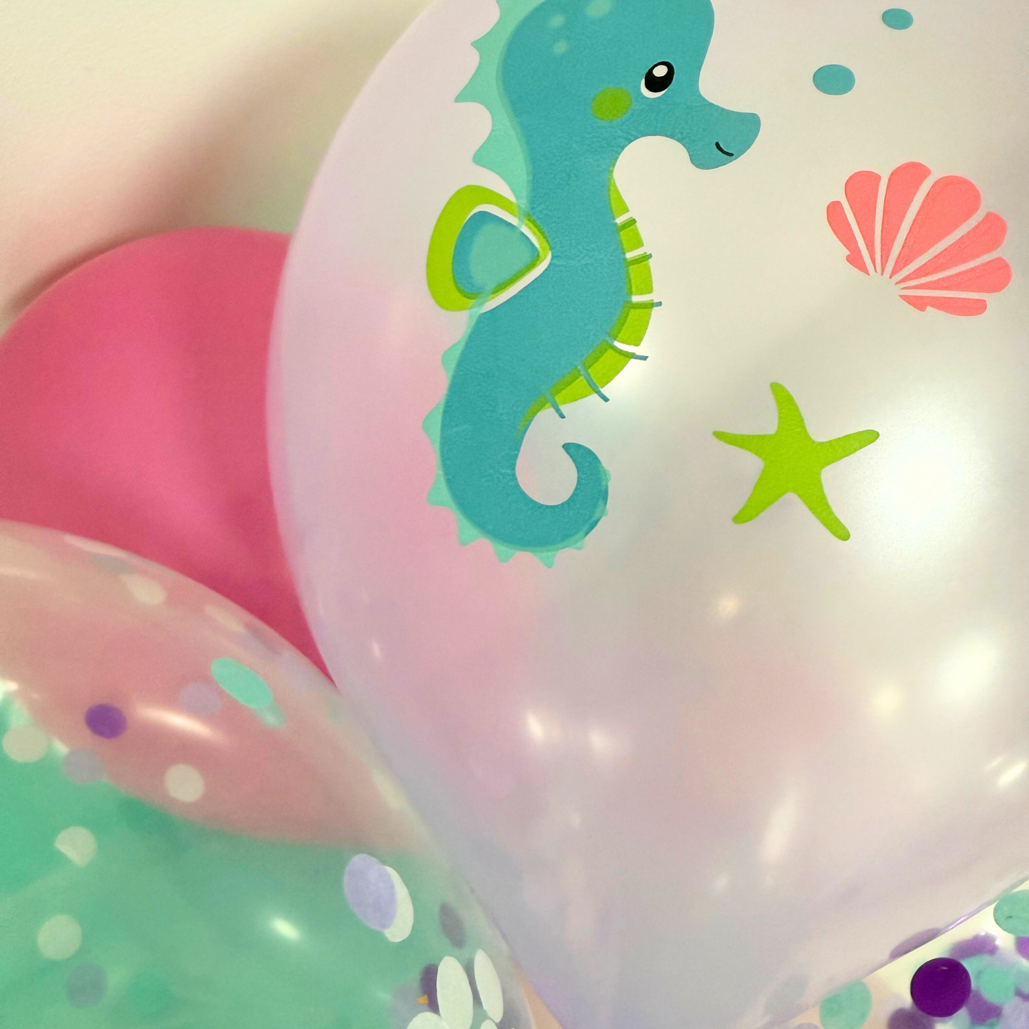 Personalised DIY mermaid under the sea theme balloon sculpture birthday stack stand