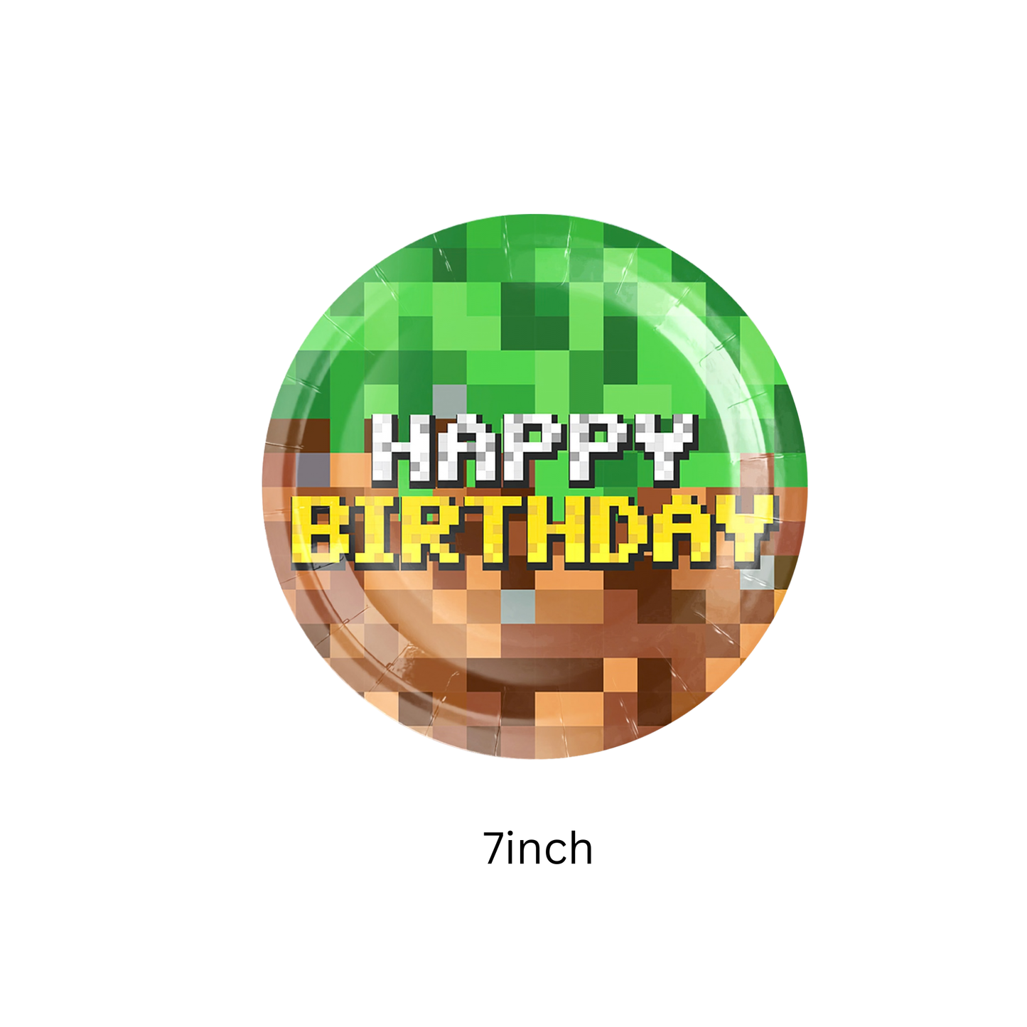 Minecraft inspired 7" paper plates 10pcs - TheLittleStuff