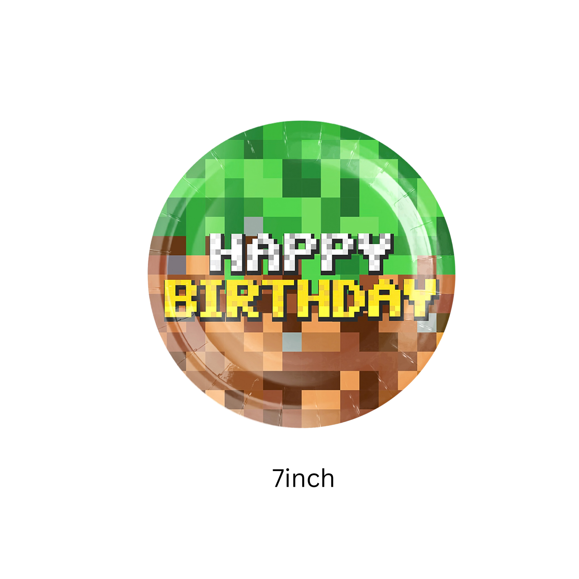 Minecraft inspired 7" paper plates 10pcs - TheLittleStuff