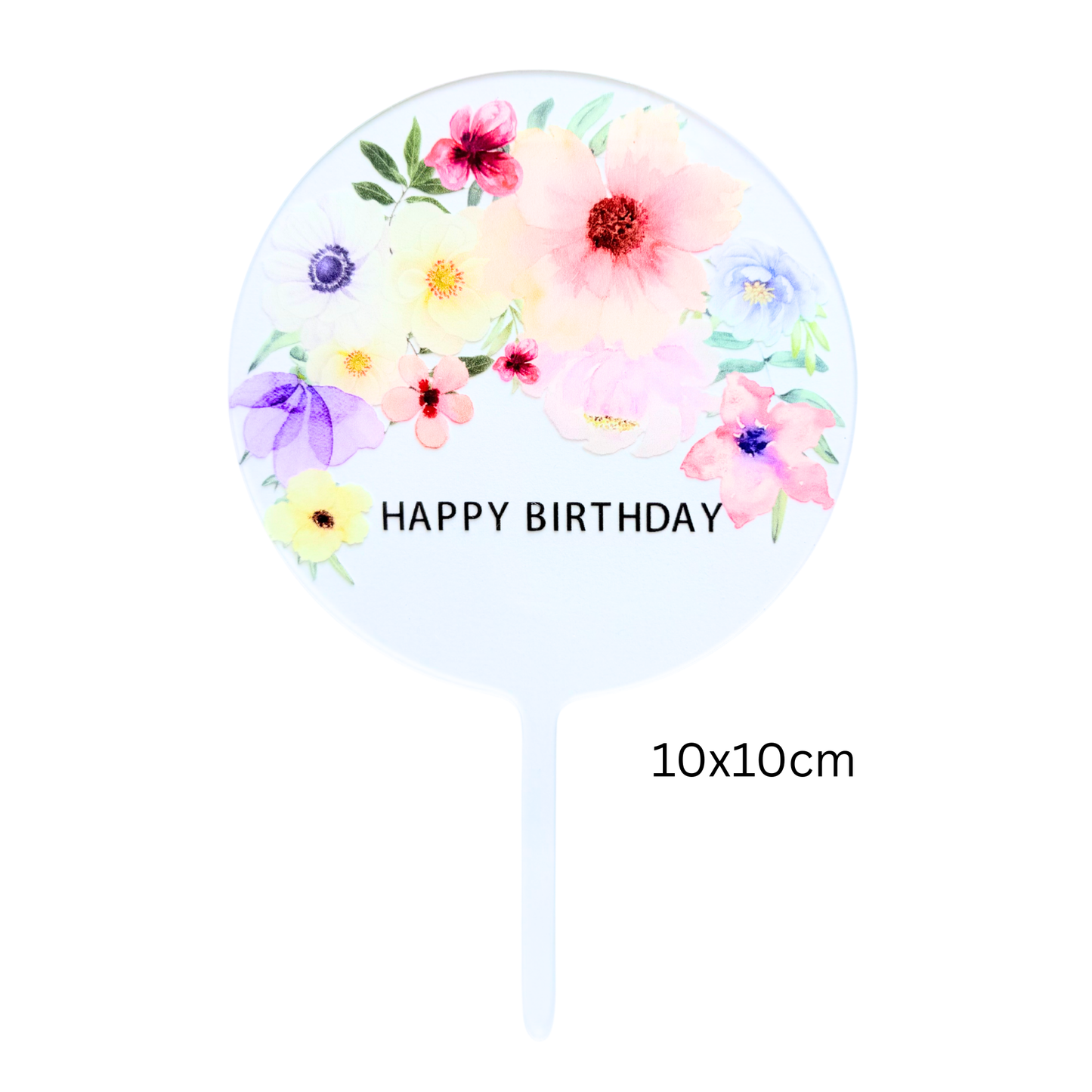 Personalised Floral flowers mother's day women girls Acrylic cake topper