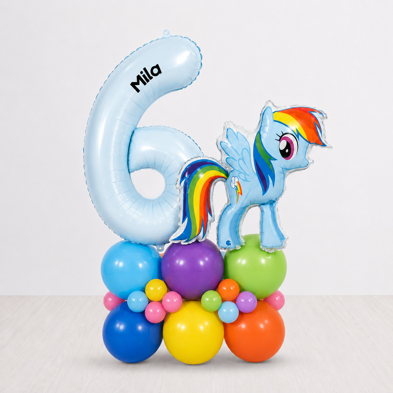 Personalised My Little Pony licensed number balloon display bouquet stack DIY kit
