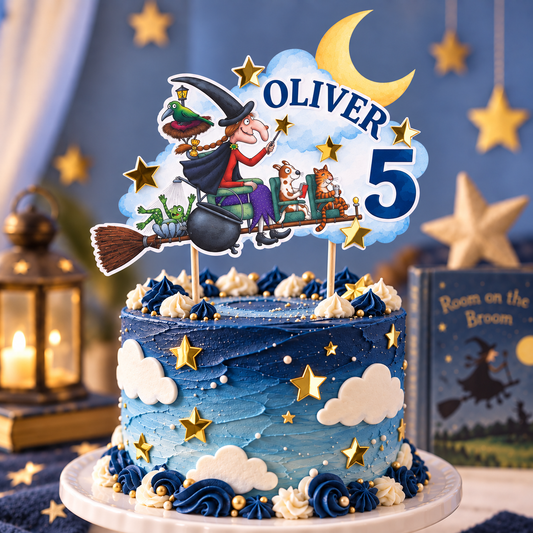 Personalised Room on the Broom Inspired Birthday Cake Topper