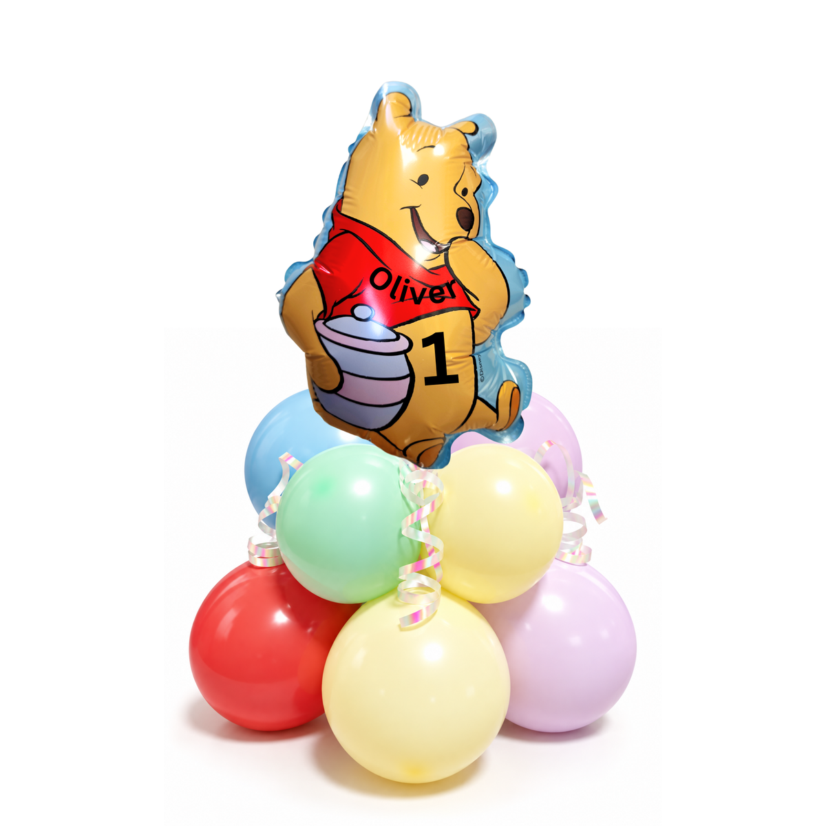 Personalised Ready made 40cm height Winnie the Pooh Balloon Bouquet Tower