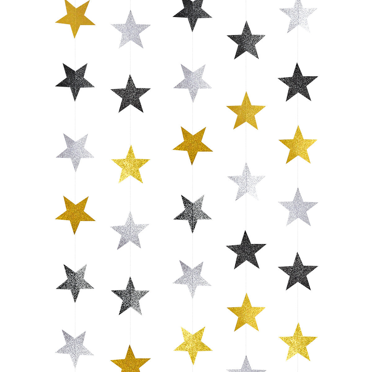 Christmas Gold Silver Stars Bunting Garland hanging Decoration - TheLittleStuff