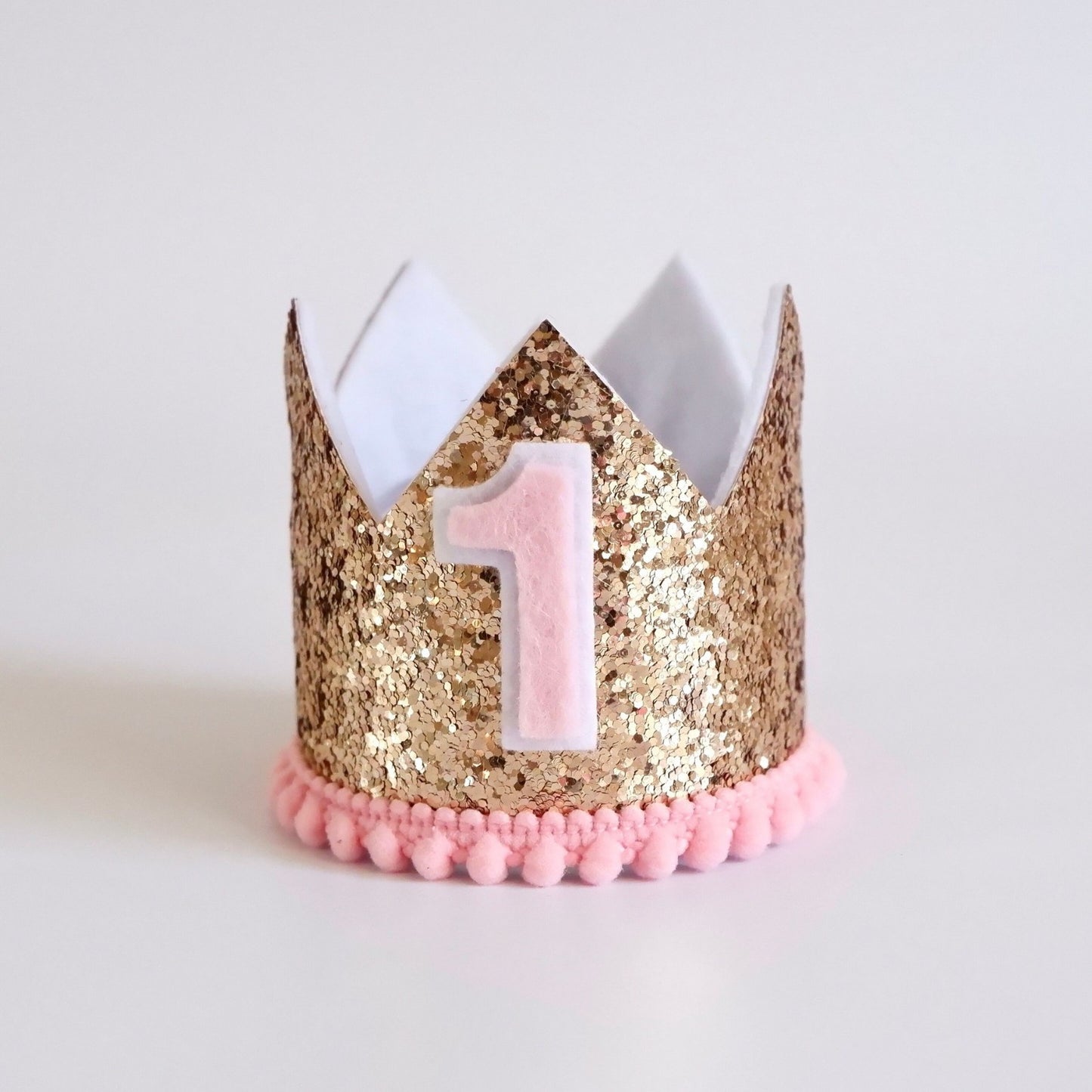 Handmade flowers baby children 1st birthday cake smashing party hat crown