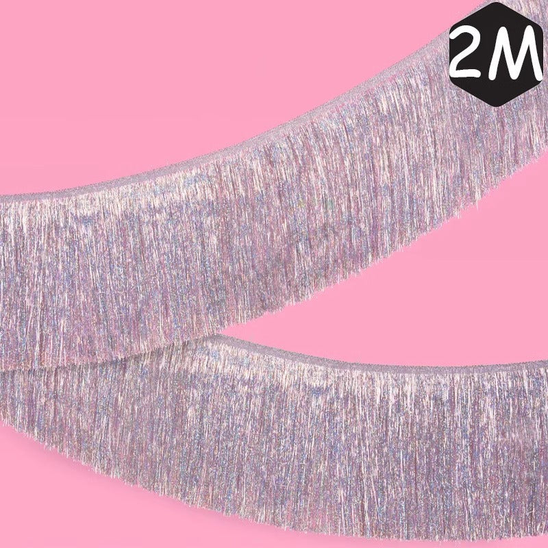 Foil tinsel tassel fringe garland