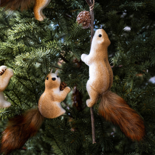 Squirrel Christmas Tree Decorations – Woodland Hanging Ornaments