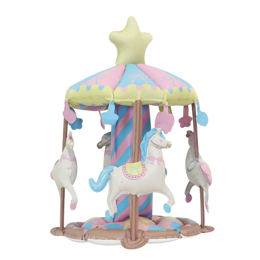 Pastel Carousel Horse Foil Balloon Merry-Go-Round Birthday Party Decoration