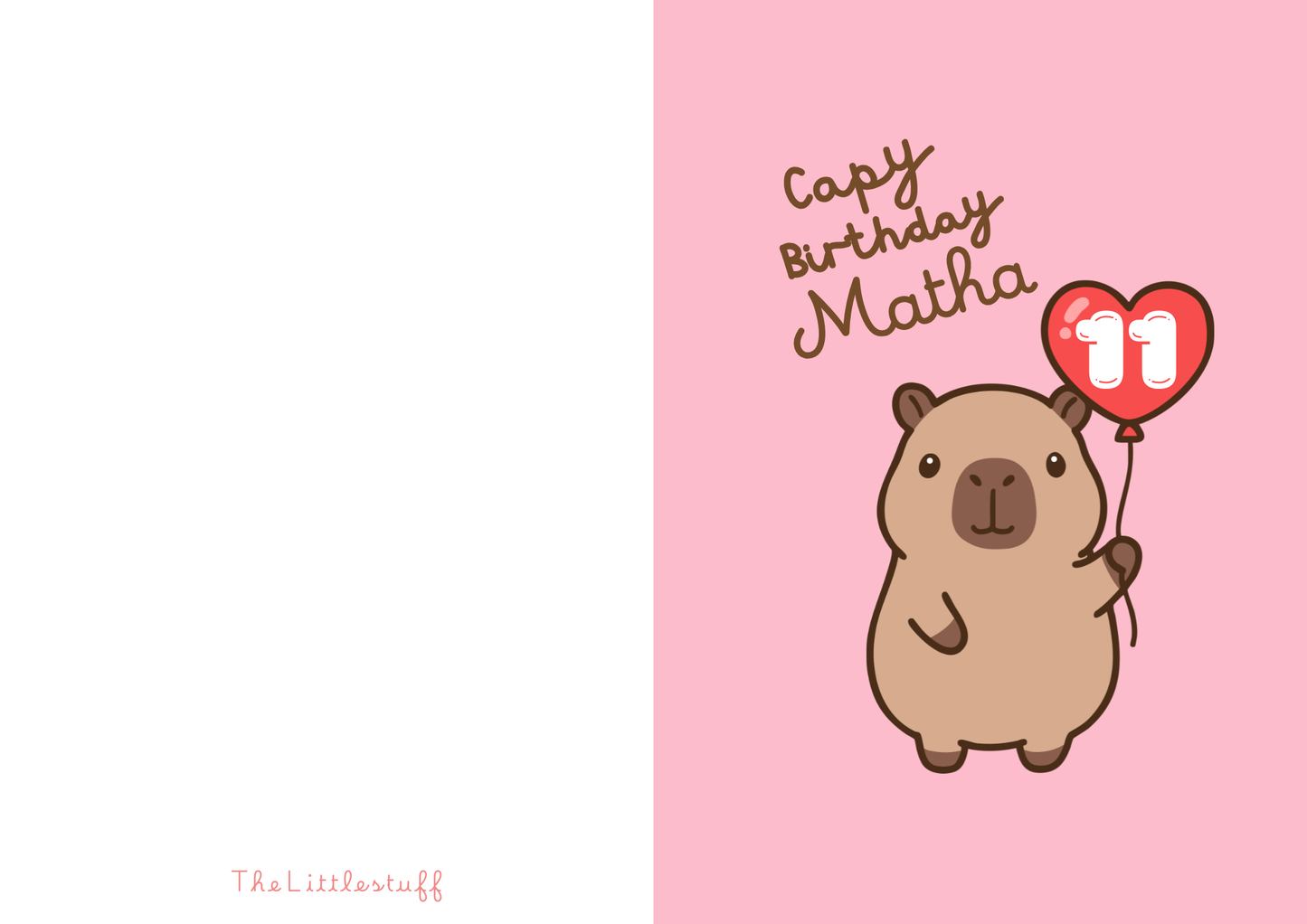 Personalised Capybara birthday Greeting Cards