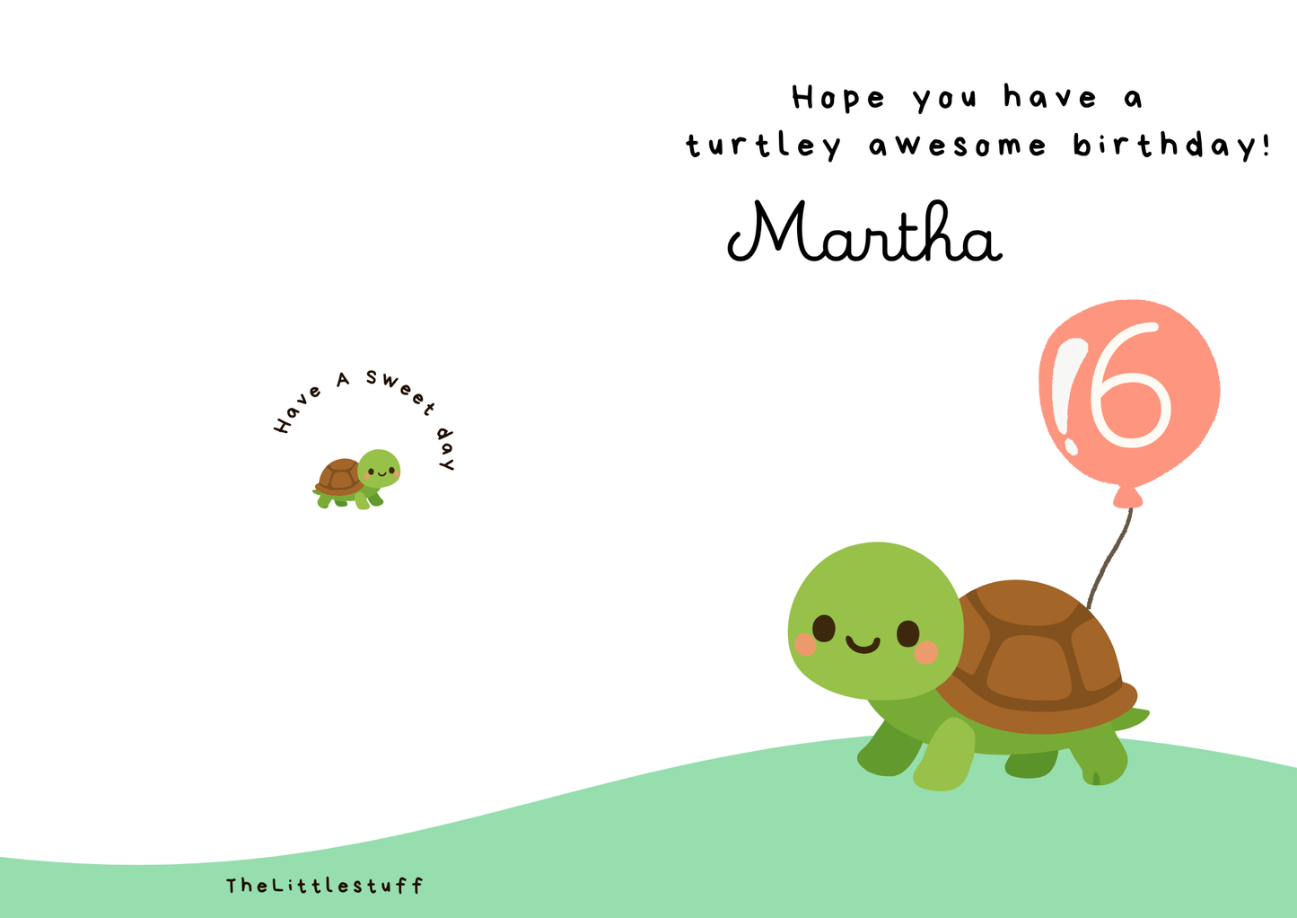Personalised turtle birthday Greeting Cards