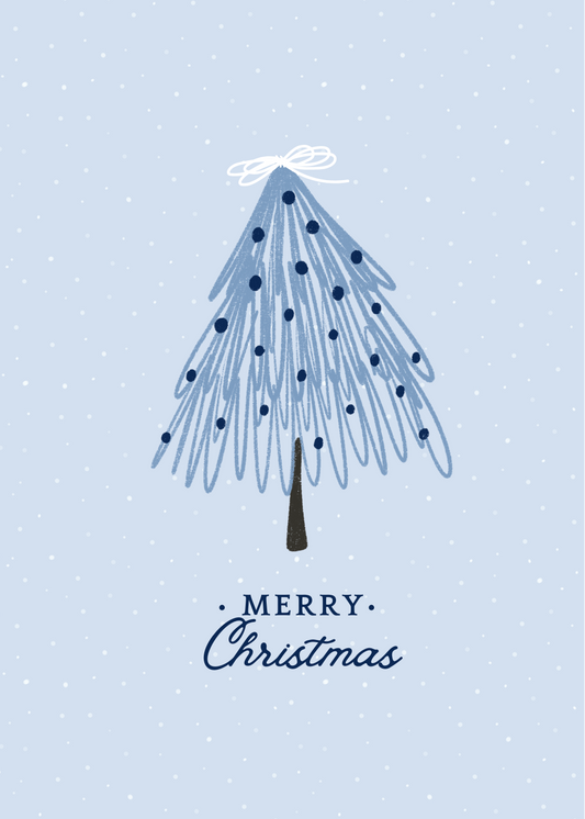 Personalised Christmas Card Light Blue