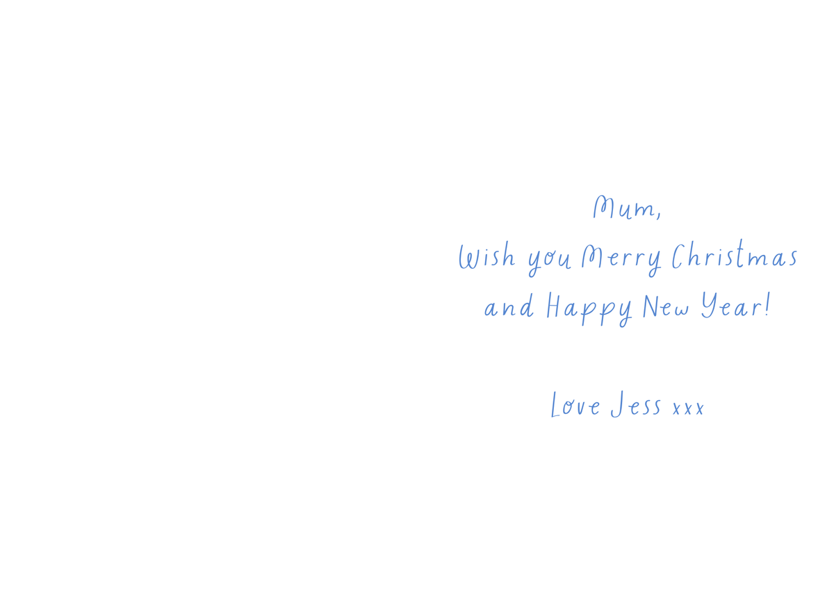Personalised Christmas Card Light Blue