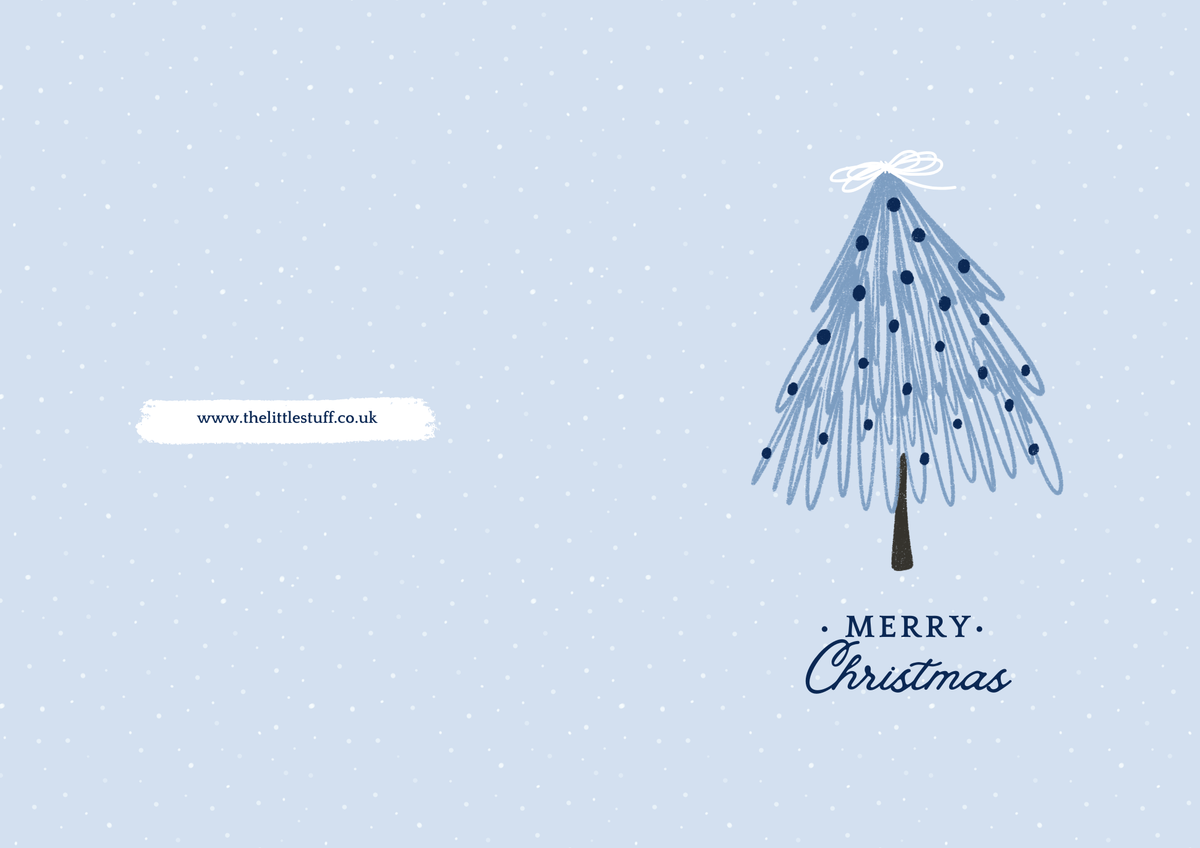 Personalised Christmas Card Light Blue
