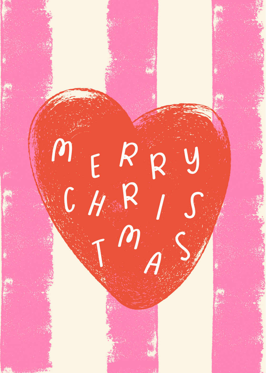 Personalised Christmas Card Pink Heart