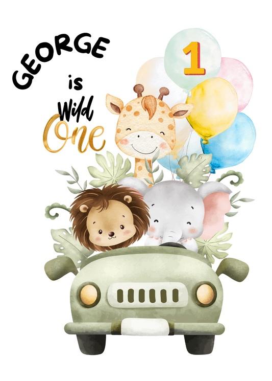 Personalised Wild One 1st birthday Greeting Cards