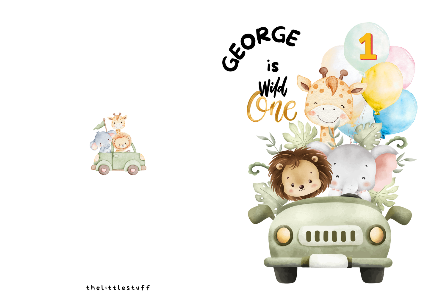 Personalised Wild One 1st birthday Greeting Cards
