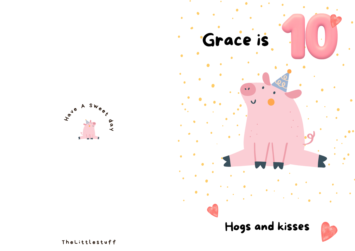 Personalised Hugs and Kisses birthday Greeting Cards