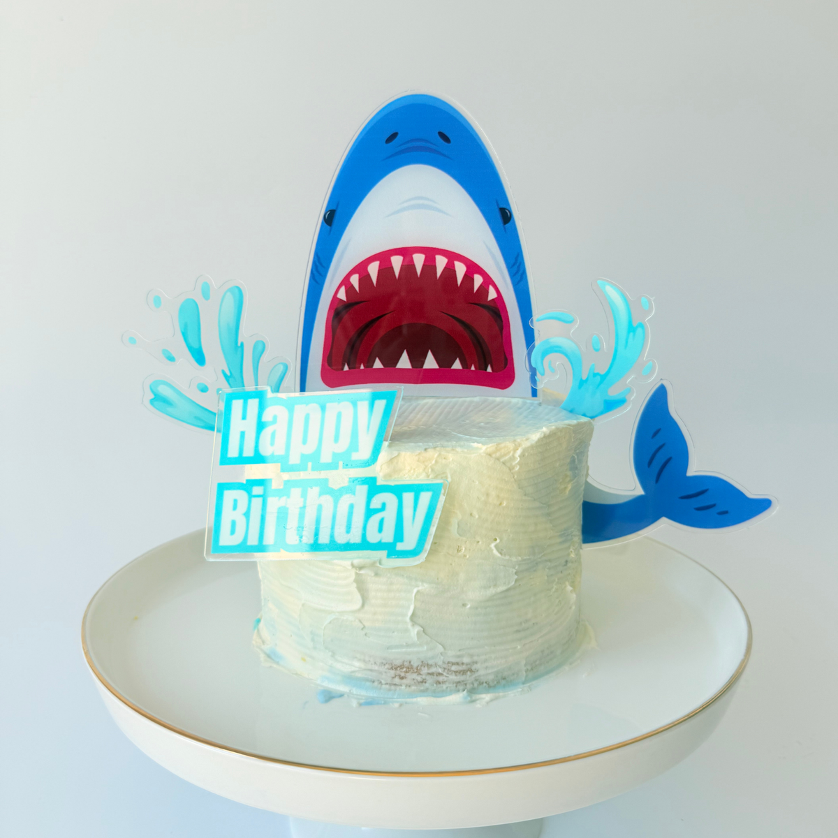 Acrylic Shark Cake Topper Set – Ocean Theme Birthday Party Decoration product photo 9