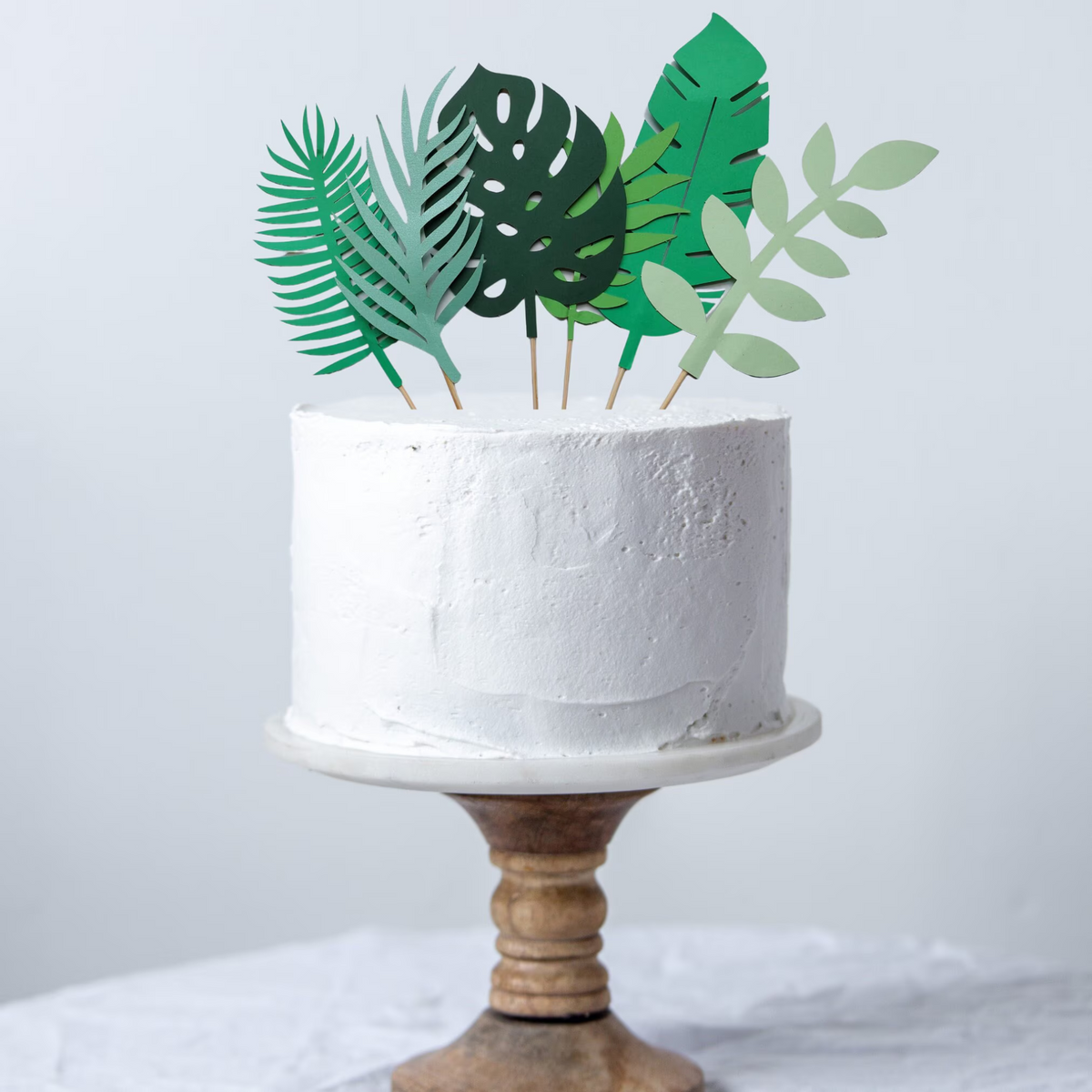 6pcs Animal forest jungle leaves paper Cake Topper set product photo 2