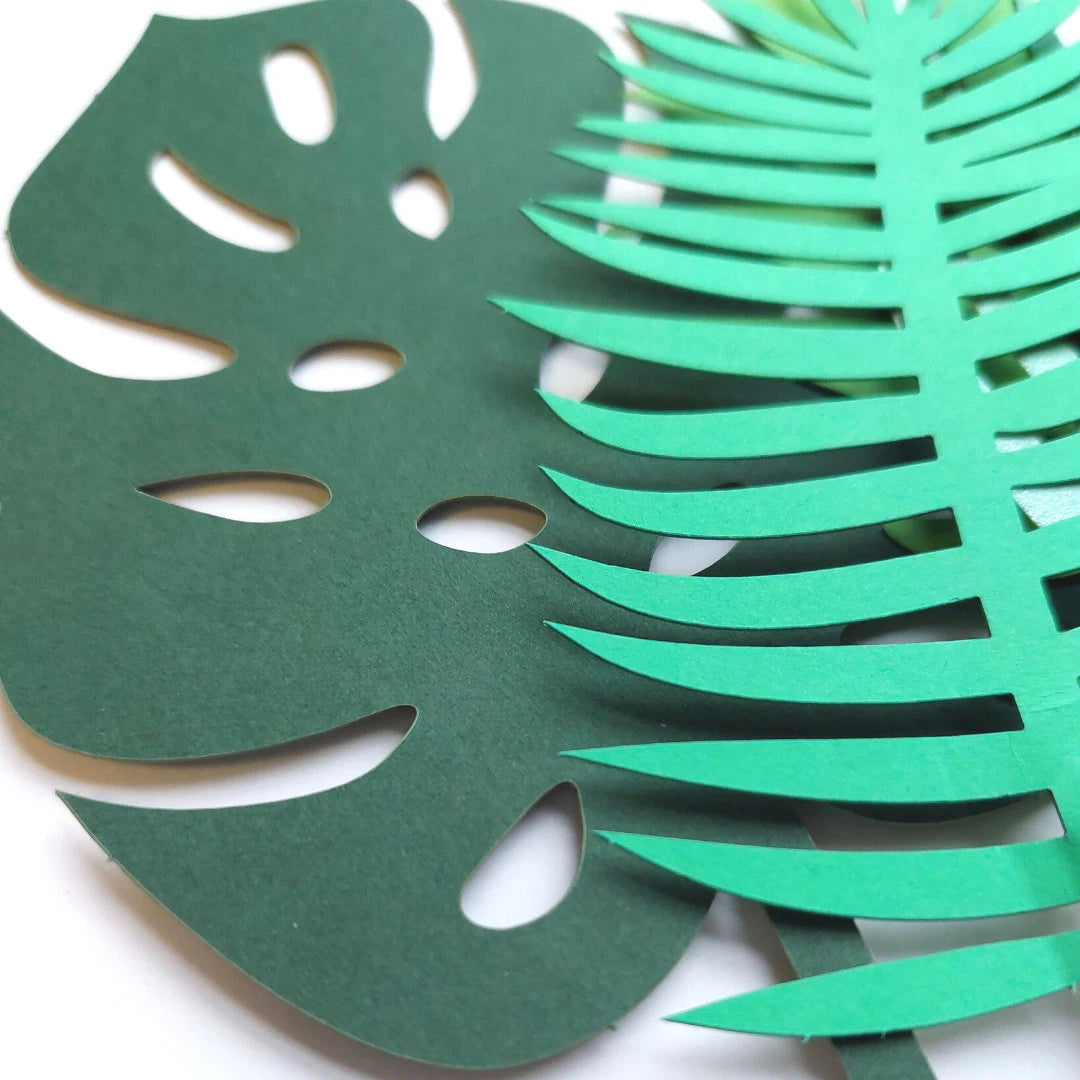 6pcs Animal forest jungle leaves paper Cake Topper set product photo 3