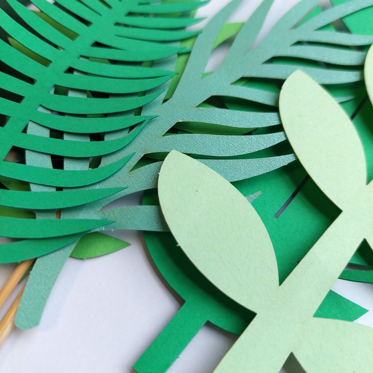 6pcs Animal forest jungle leaves paper Cake Topper set product photo 4