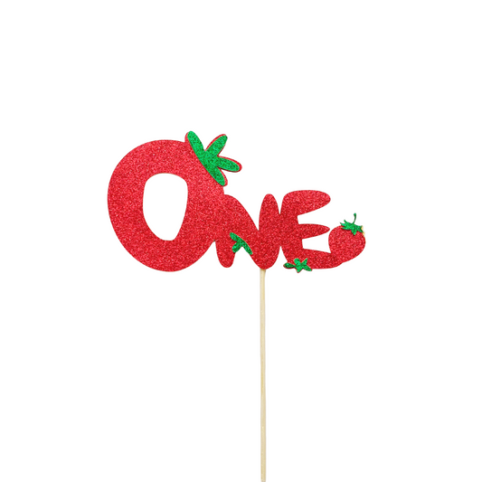 Baby children kids 1st birthday fruit strawberry cake topper product photo