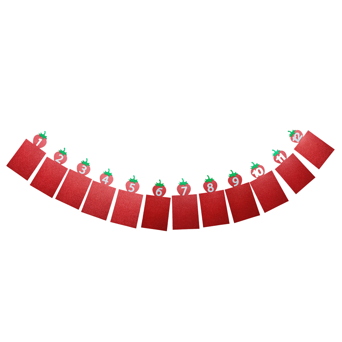 Baby children kids 1st birthday fruits strawberry 12 month photo bunting banner product photo 2