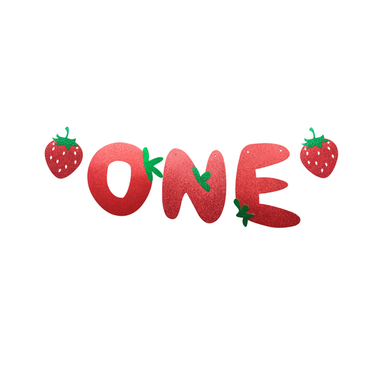 Baby children kids 1st birthday fruits strawberry bunting banner product photo