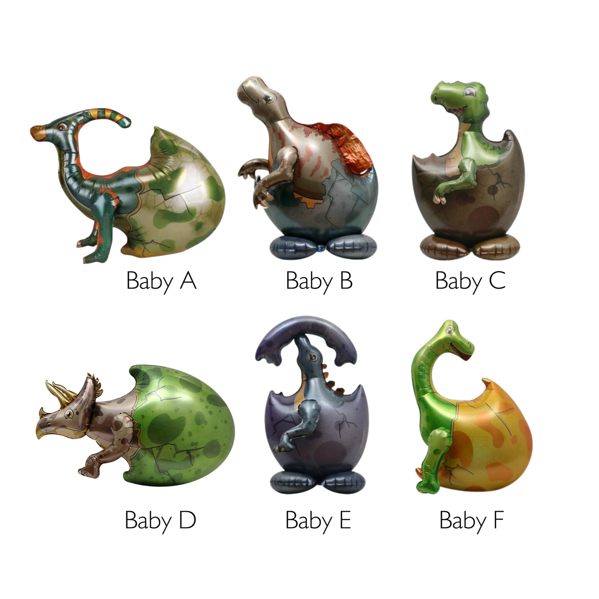 Baby dinosaur in egg foil balloons product photo 2