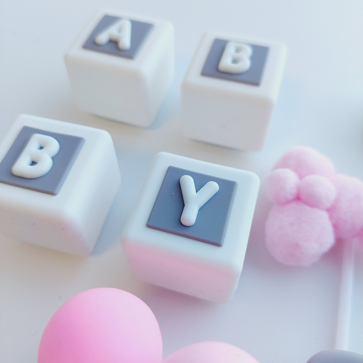 Baby shower elephant with balloons boys girls cake topper set product photo 10