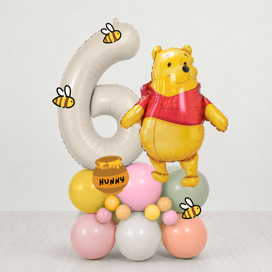 Personalised large DIY Winnie the pooh balloon sculpture birthday stack stand