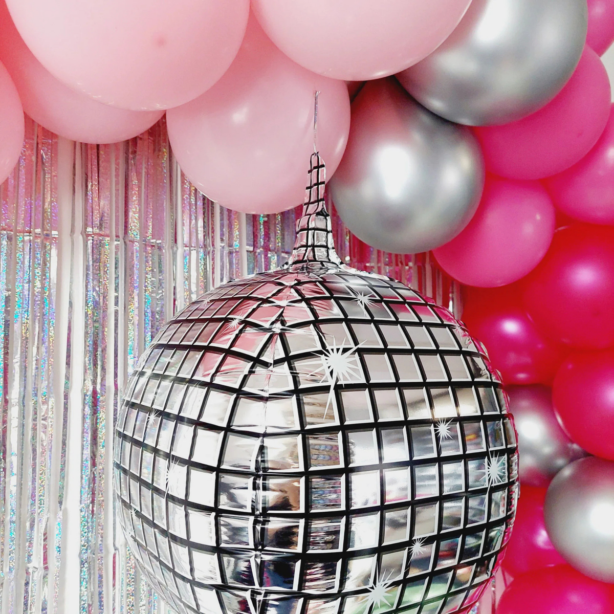 Barbie disco party pink big logo balloon garland product photo 2