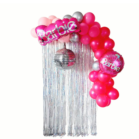 Barbie disco party pink big logo balloon garland product photo