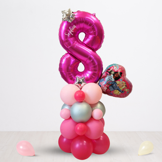 Barbie disco party pink big logo balloon sculpture product photo