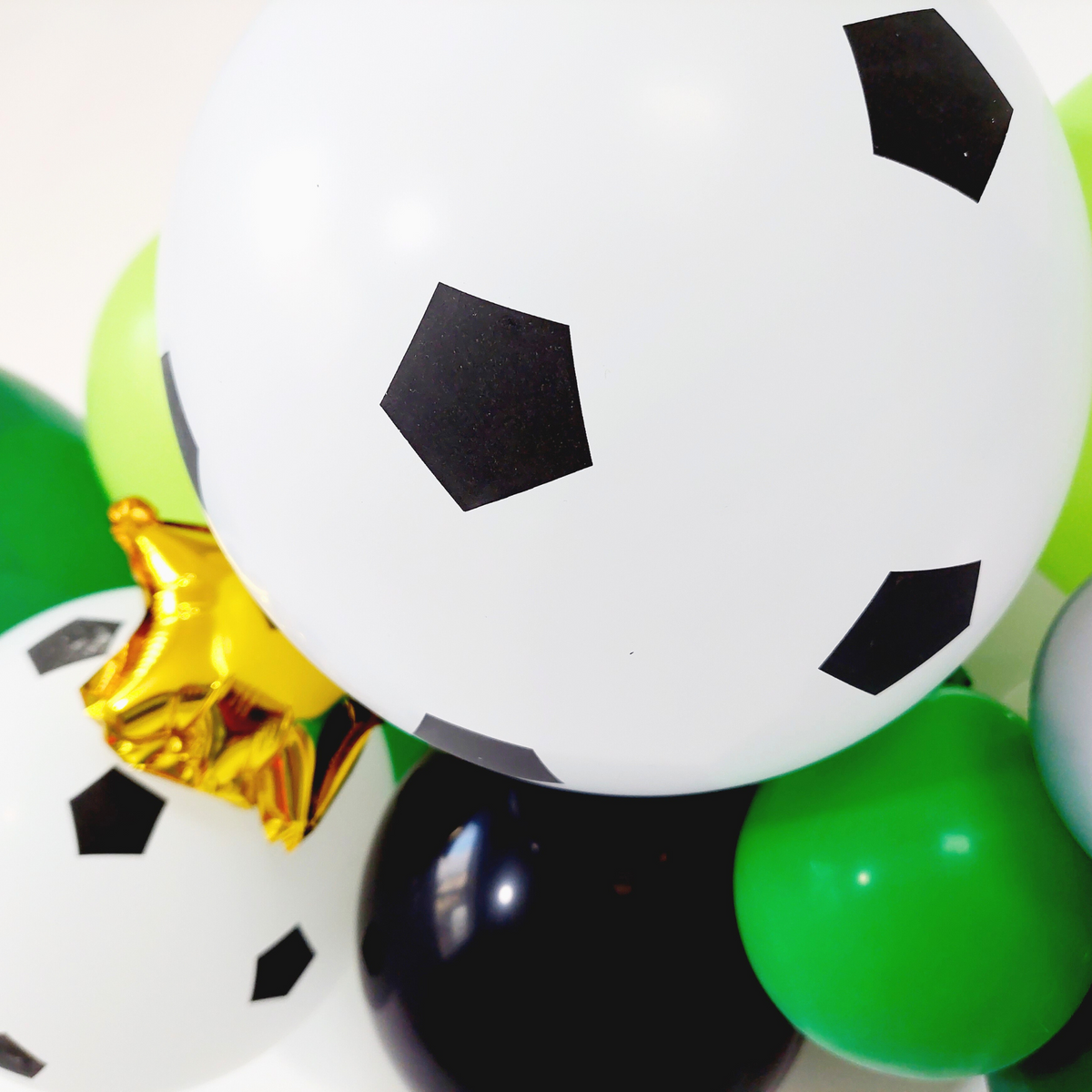 Black and Green Football balloon garland with 16inch golden number product photo 5