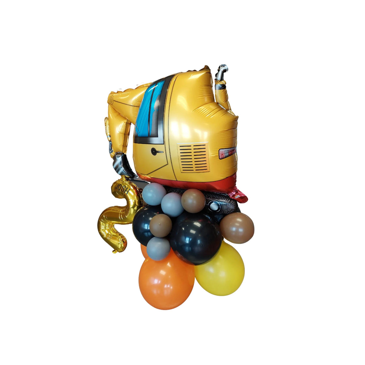 Black and yellow digger balloon sculpture bouquet product photo 4