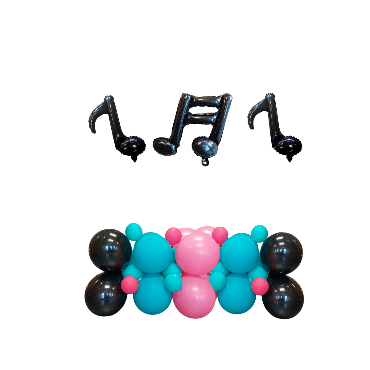 Black blue pink music video birthday balloon sculpture bouquet product photo 4