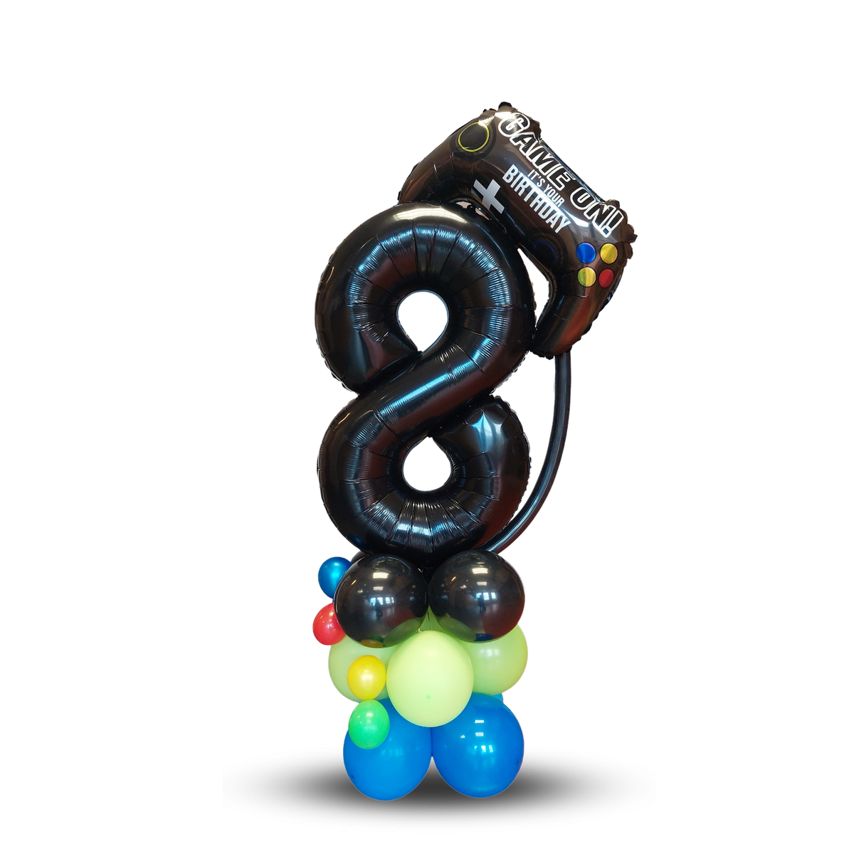 Black gaming game console boys birthday balloon sculpture bouquet product photo 3