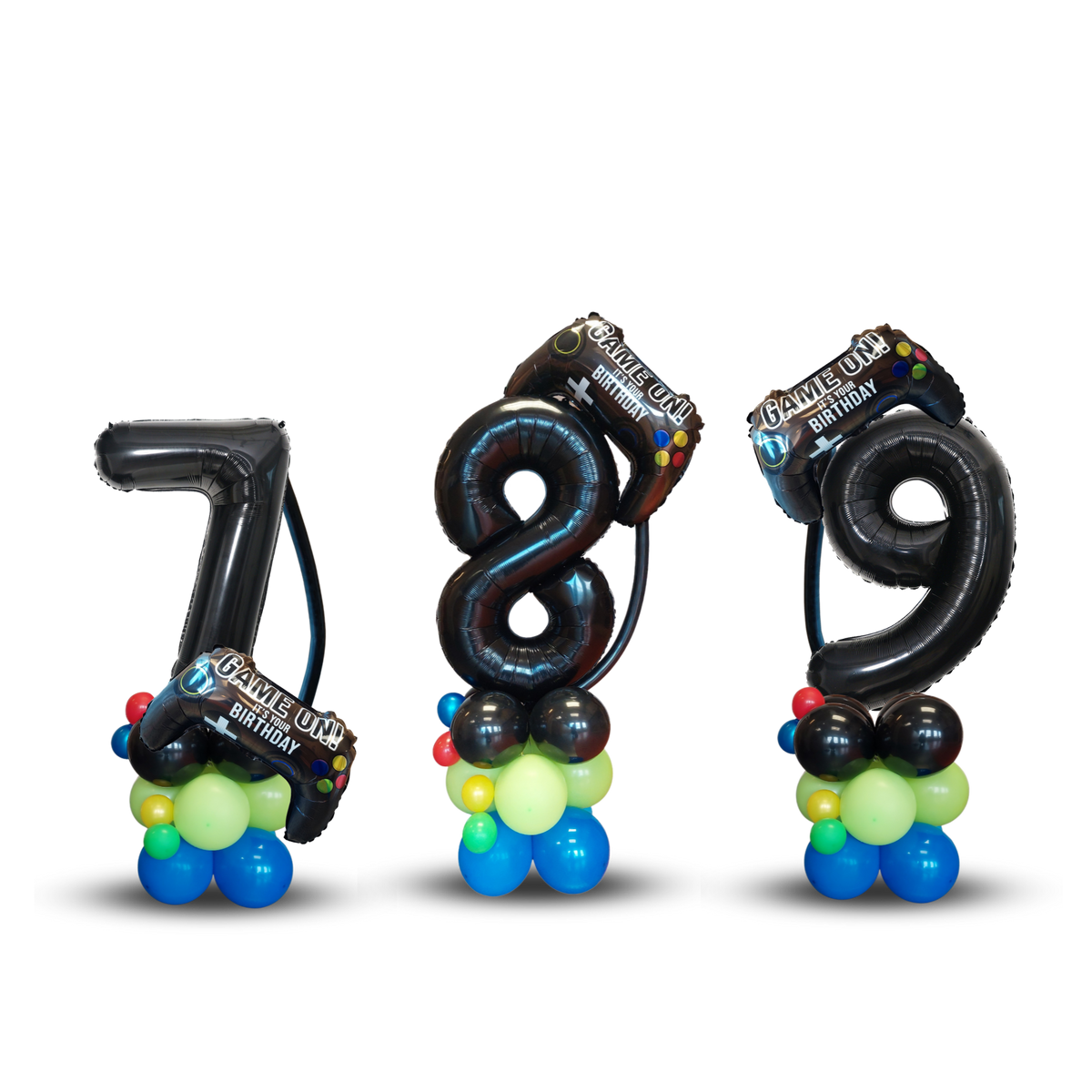 Black gaming game console boys birthday balloon sculpture bouquet product photo 5