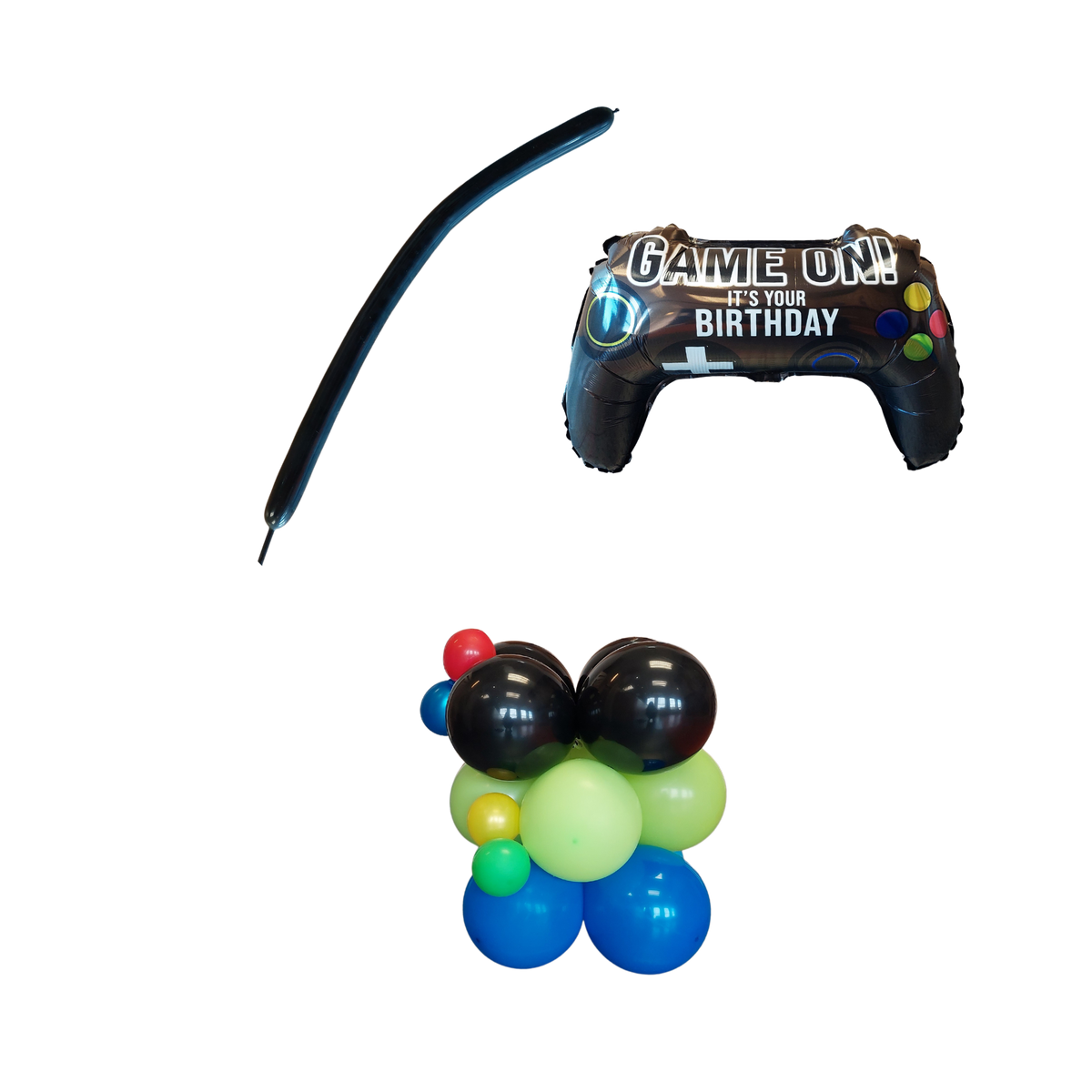 Black gaming game console boys birthday balloon sculpture bouquet product photo 6