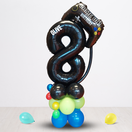Black gaming game console boys birthday balloon sculpture bouquet product photo