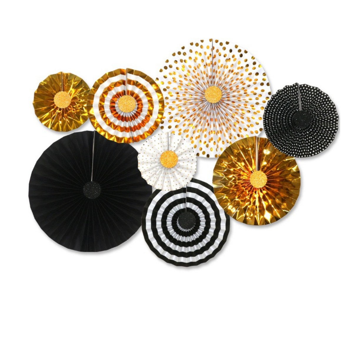 Black Gold Eco Paper fan decoration wedding women milestone birthday decoration product photo 2
